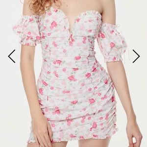 For Love & Lemons Jackson Shirred Mini Dress